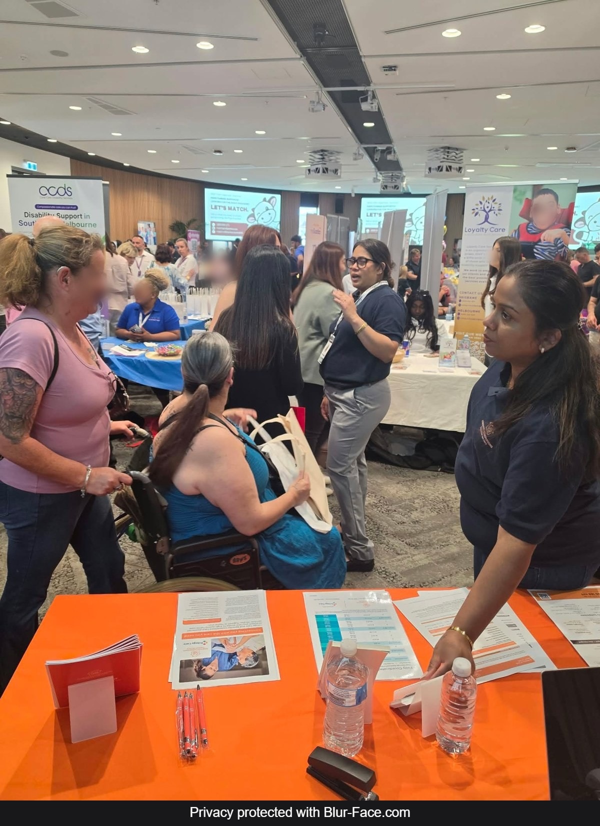 Visitors at the Serenity Companions stand at Bunjil Place, Narre Warren