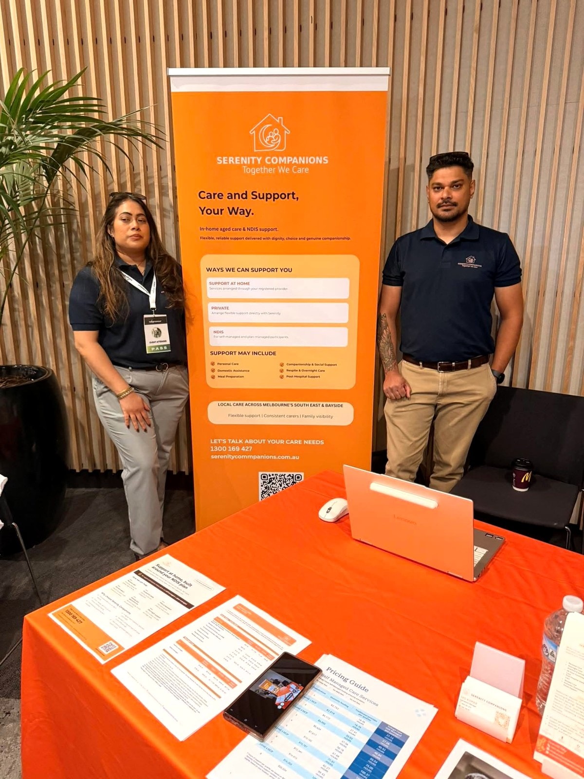 The Serenity Companions home care team at the Melbourne NDIS Expo 2026